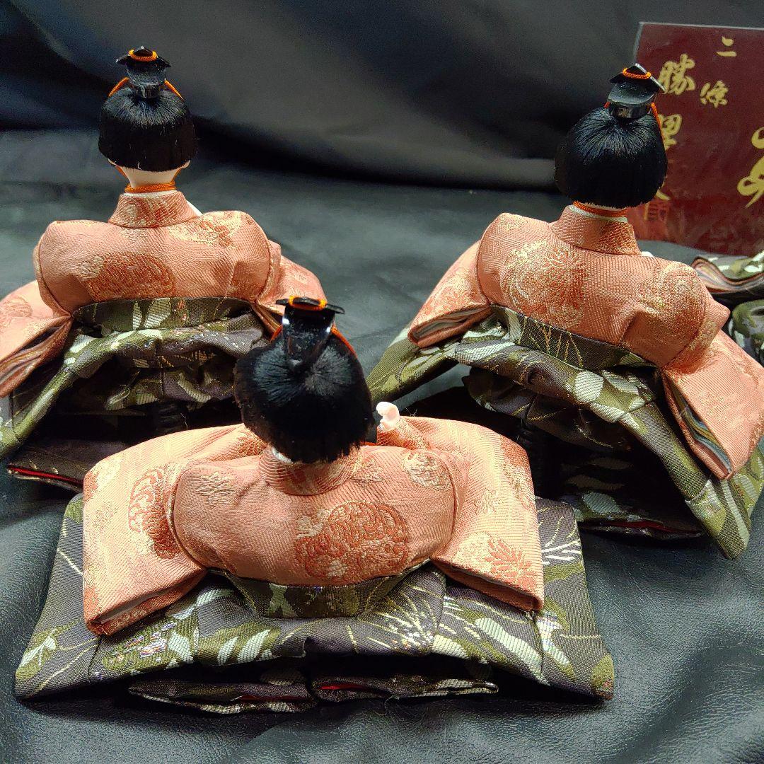 未使用品 京雛 特選 6寸 二條 勝翠作 雛人形 11体 官女 五人囃子 仕丁