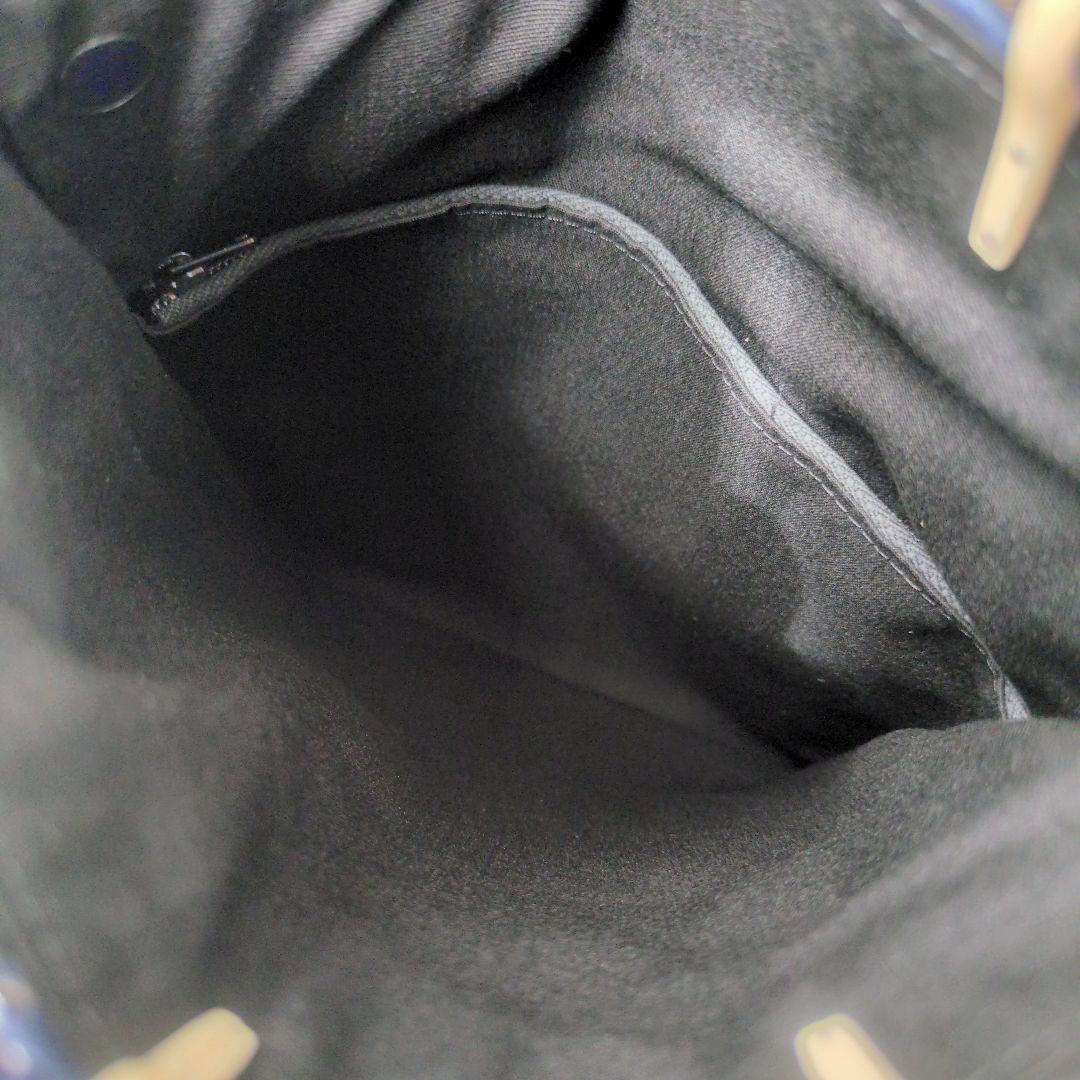 新品未使用 箱入り 印伝 　甲州印伝 印傳屋 　合切袋（大）　巾着　とんぼ　紺