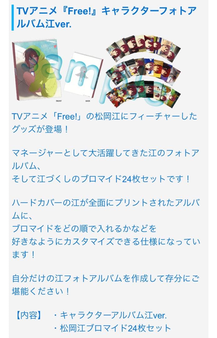 ✨️希少✨️【C85】TVアニメ Free! キャラクターフォトアルバム 松岡江