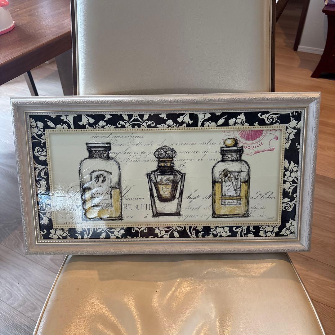 絵画 香水瓶 アートプリント ヴィンテージ風