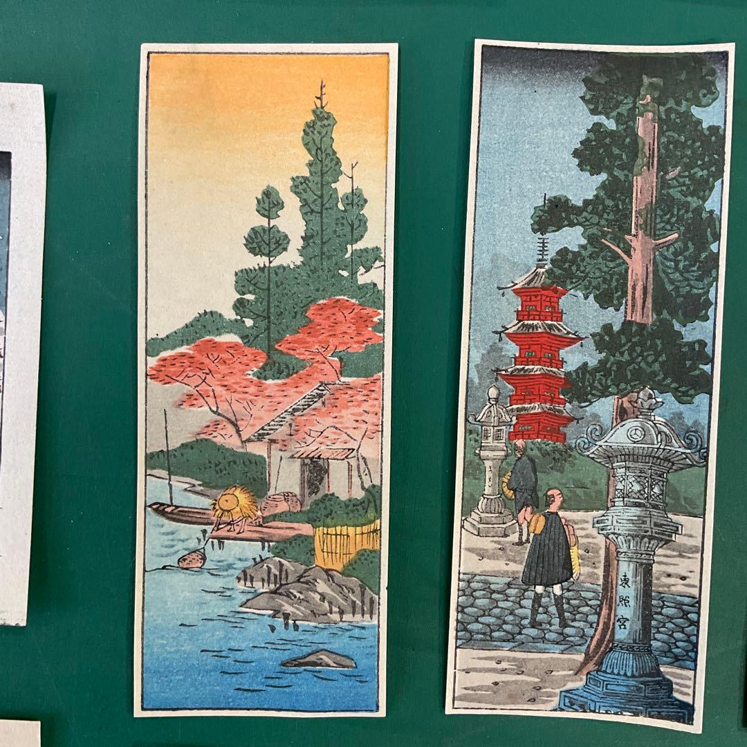 短冊版画　小さな版画　14点　昭和10年頃のもの　木版画