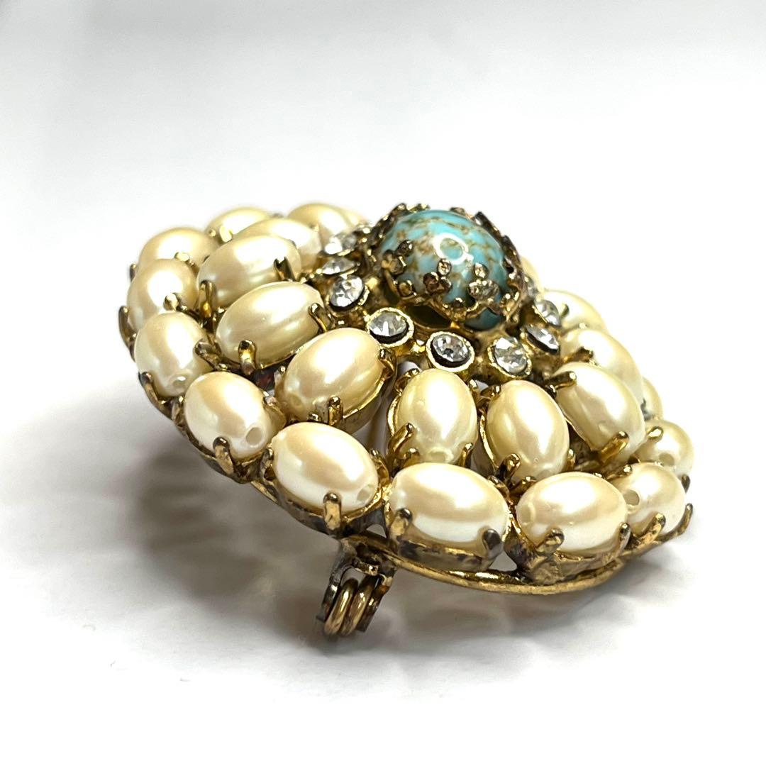 美品　Ornella オルネラ　パールブローチ　イタリア　コスチュームジュエリー