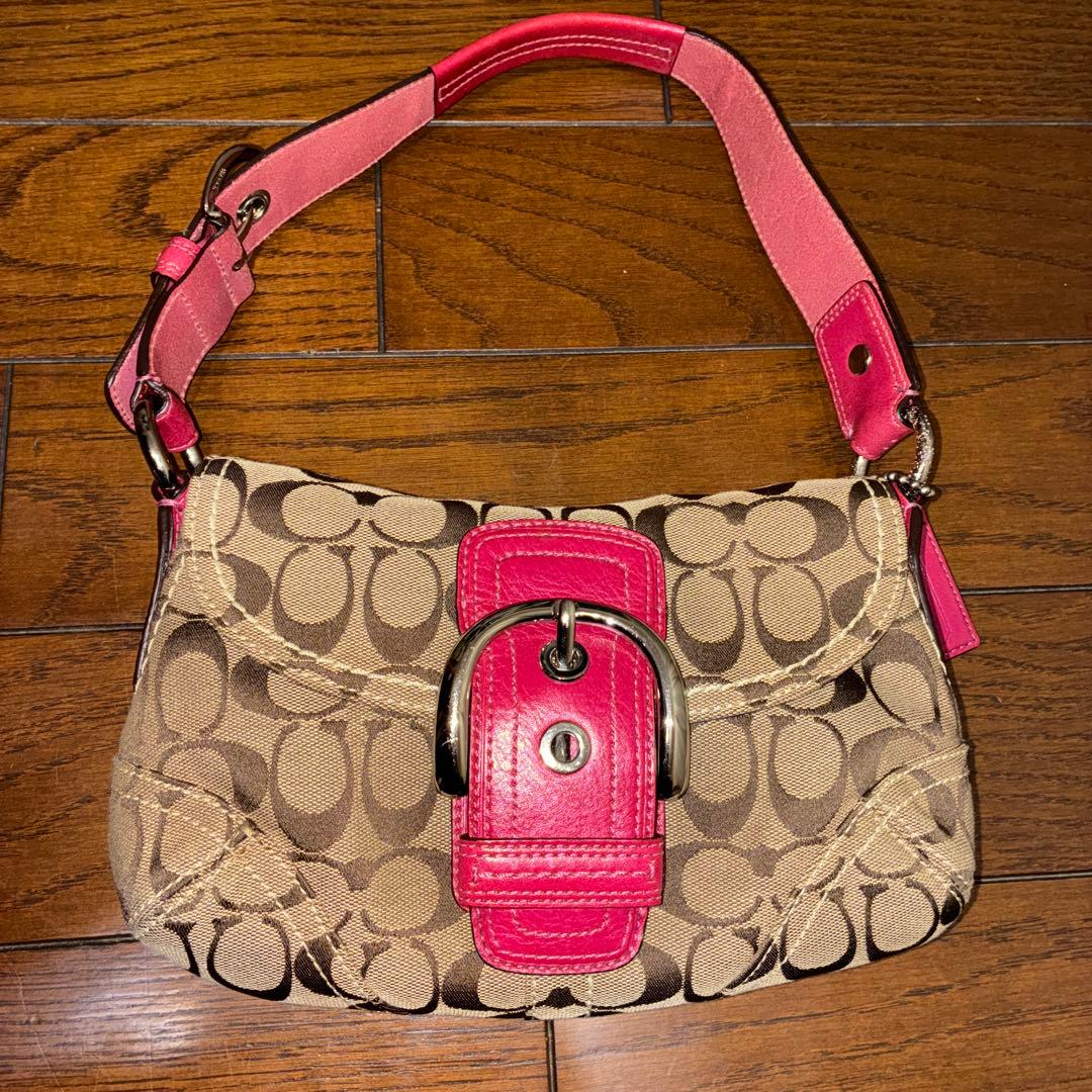 土日お値下げ　コーチ　ハンドバッグ　ピンク