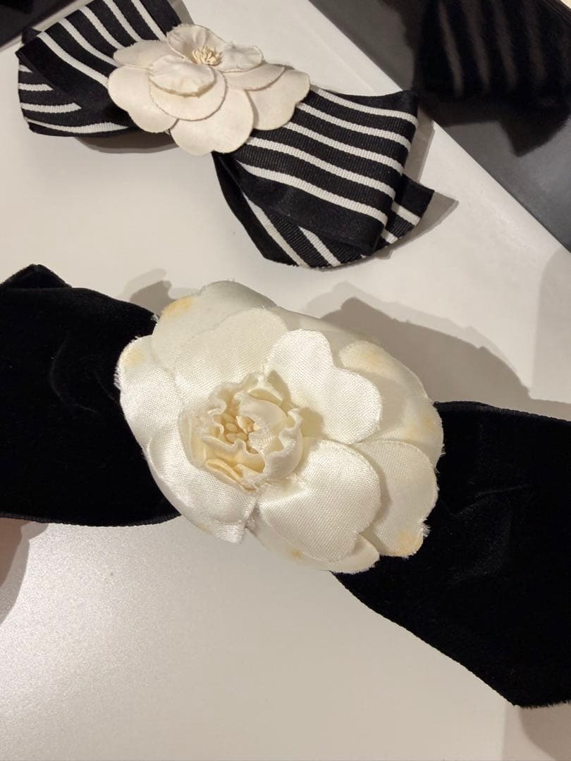 Chanel シャネル カメリア リボン ブローチ ヘアバレッタ セット