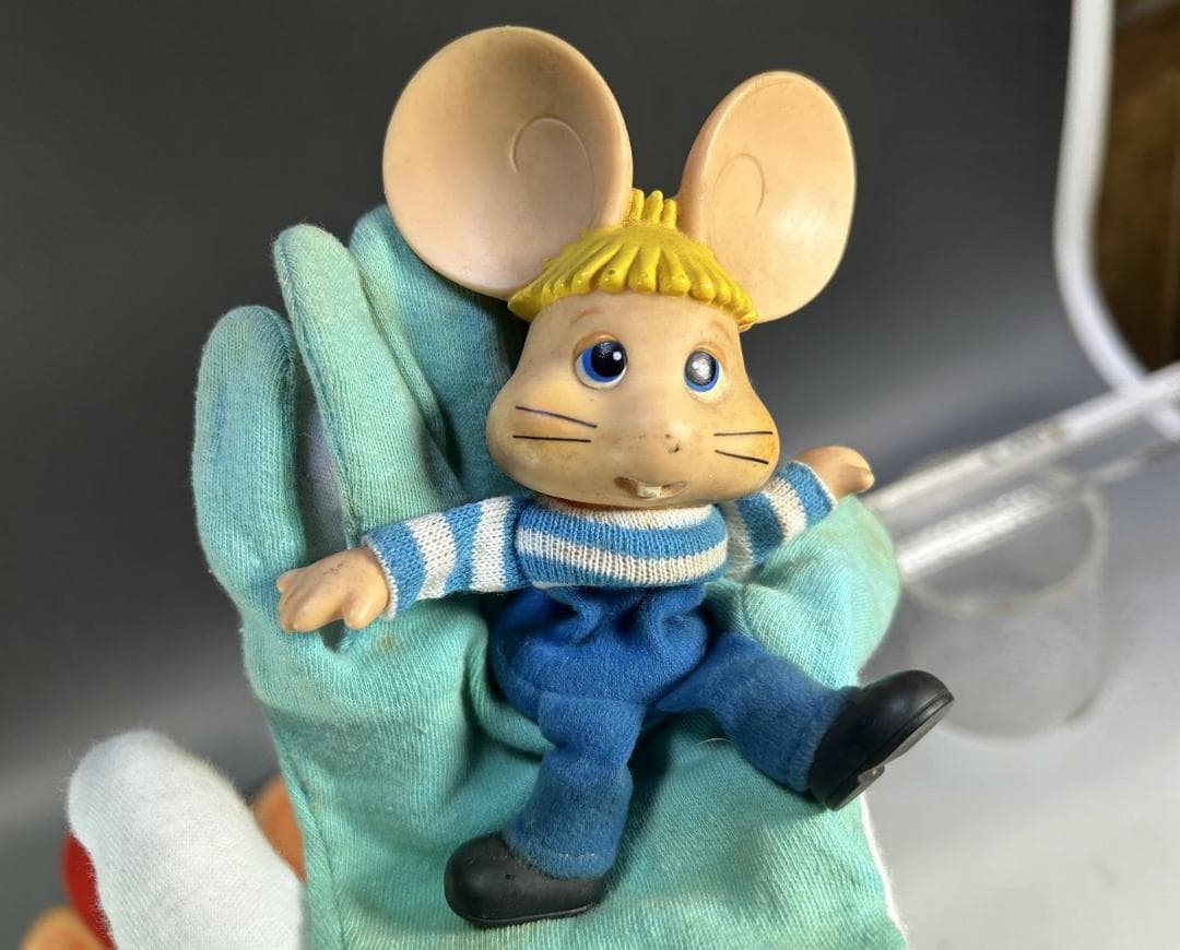 ７０年代　トッポジージョ 野球　ソフビ　貯金箱　指人形　ビンテージ　フィギュア