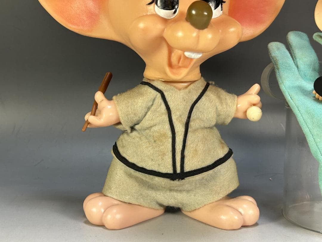 ７０年代　トッポジージョ 野球　ソフビ　貯金箱　指人形　ビンテージ　フィギュア