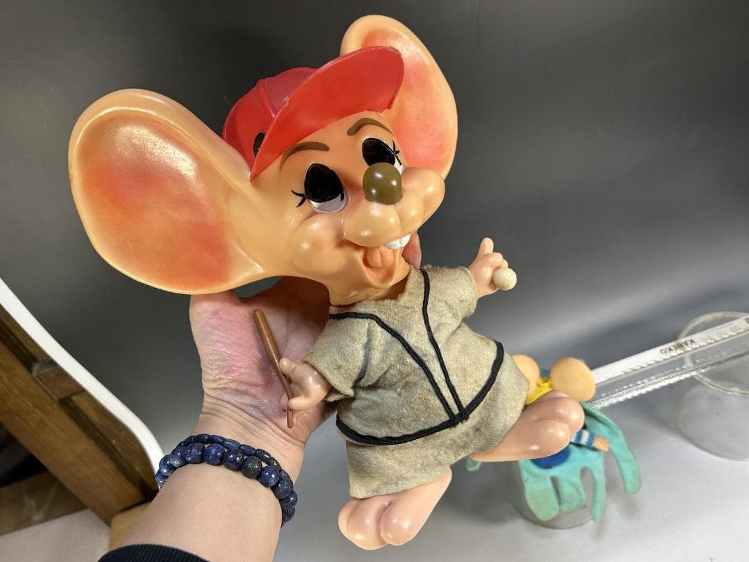 ７０年代　トッポジージョ 野球　ソフビ　貯金箱　指人形　ビンテージ　フィギュア