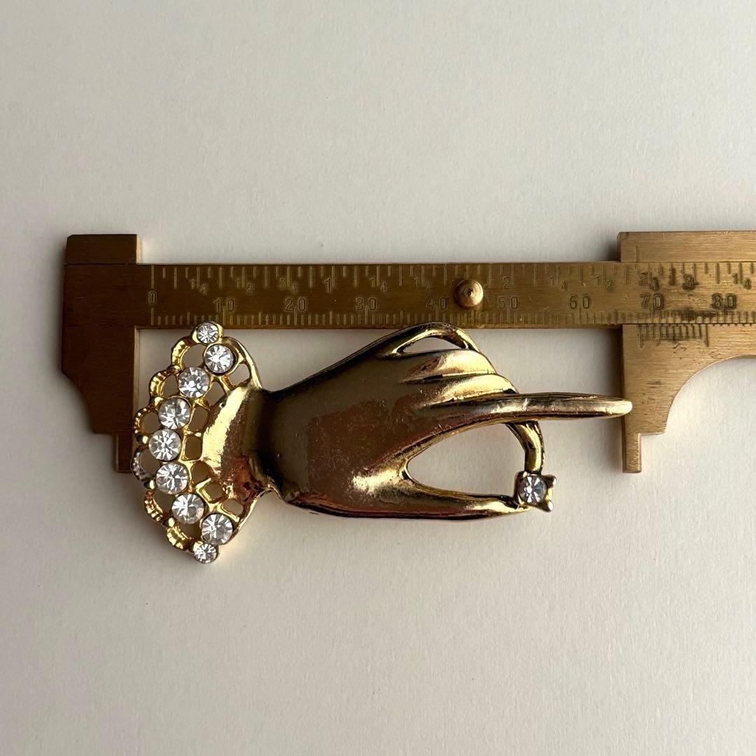 【美品】フランス 50’s クラシカル ブローチ ヴィンテージ 貴婦人 ストーン