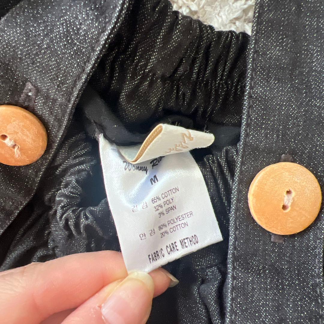 スカート wonny ribbon Black denim skirt M