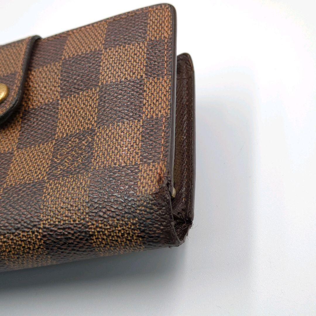 LOUISVUITTON　ルイ・ヴィトン　ダミエ 二つ折り財布　がま口タイプ