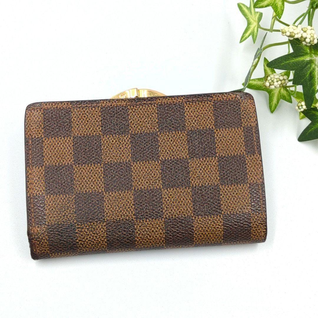 LOUISVUITTON　ルイ・ヴィトン　ダミエ 二つ折り財布　がま口タイプ