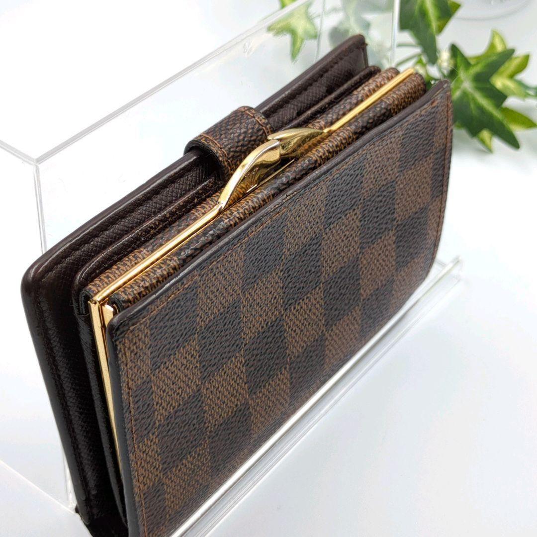 LOUISVUITTON　ルイ・ヴィトン　ダミエ 二つ折り財布　がま口タイプ