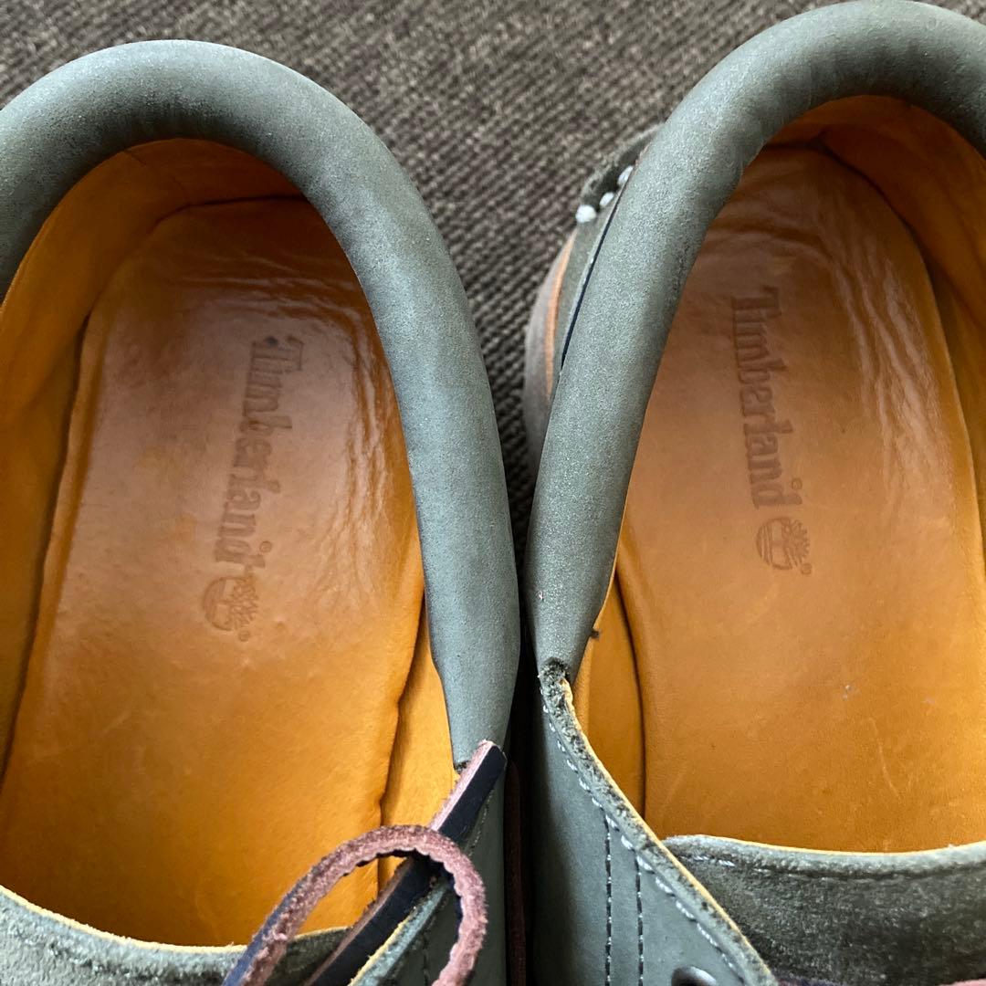 ティンバーランド　スエード 3eye カーキ　デッキシューズ　モカシン