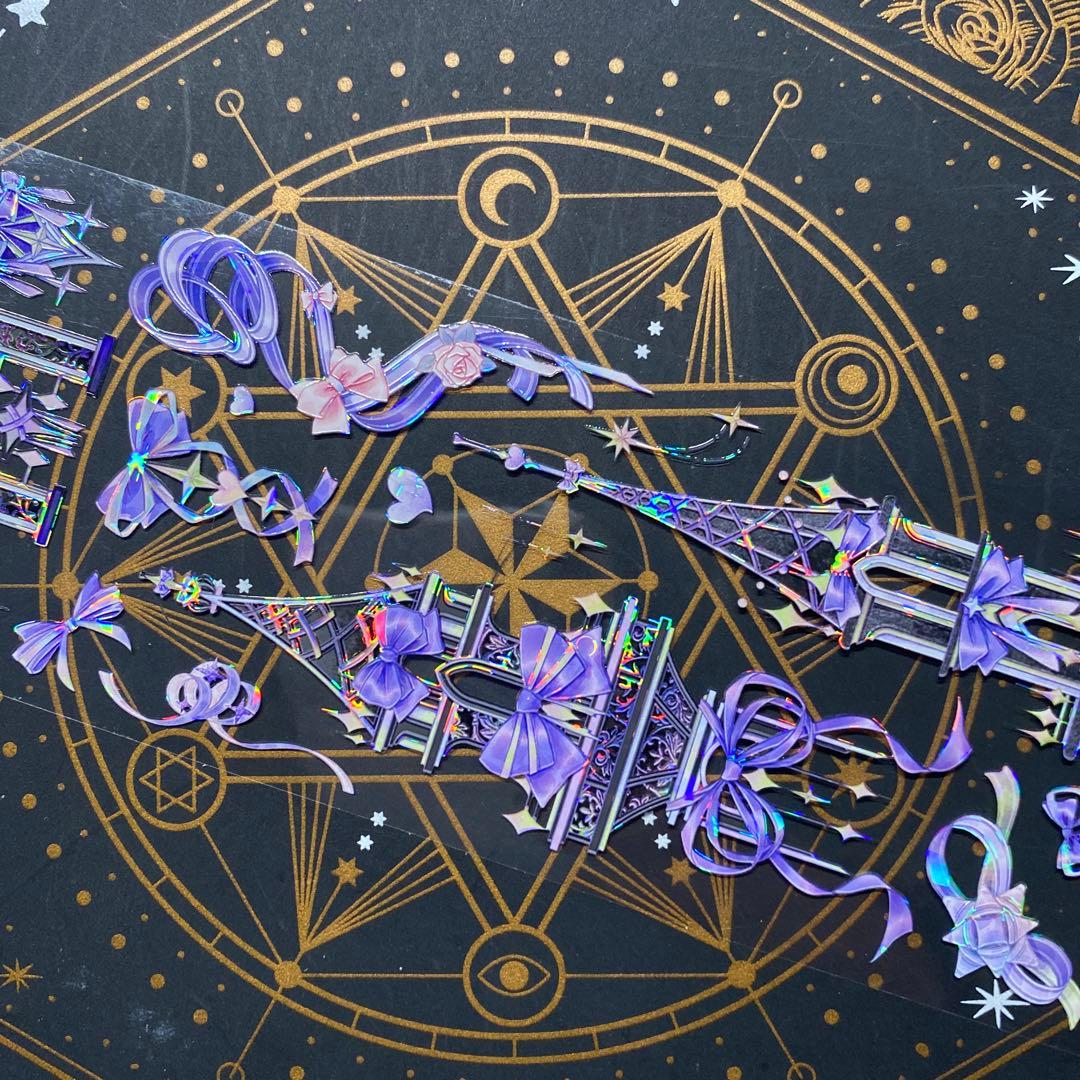 【9248】海外　マステ　中古巻　貝殻光マスキングテープ　紫　装飾系