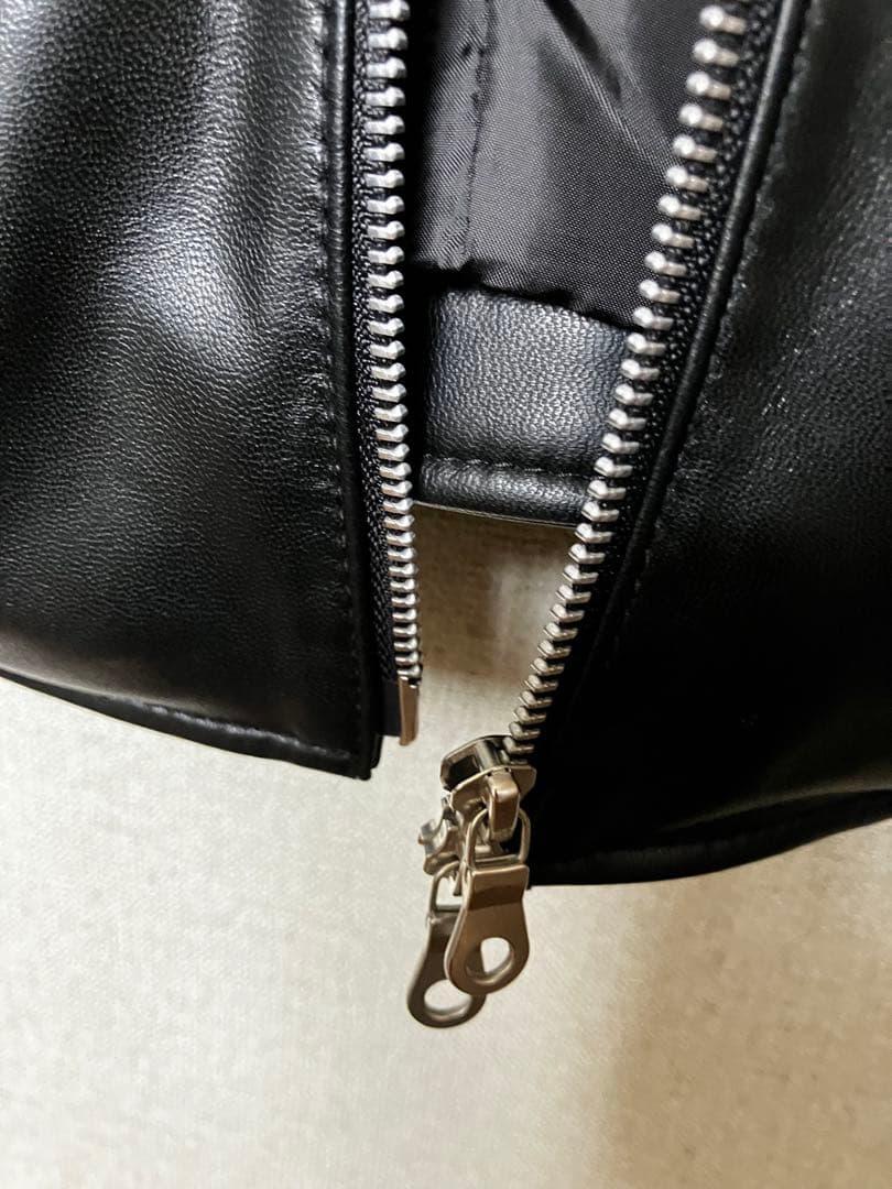 空*様 美品 nano・universe 羊革ライダース M ブラック 男女兼用