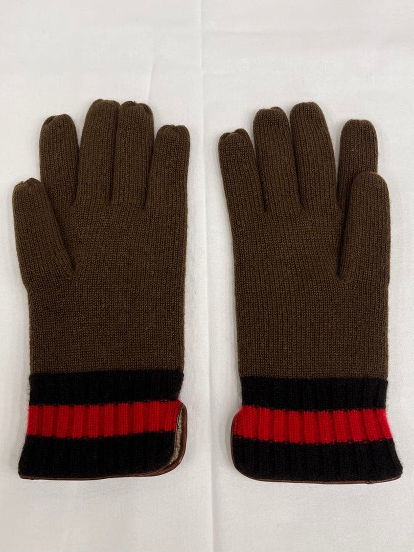 GUCCI グッチ カシミヤ ブラウン 手袋 美品