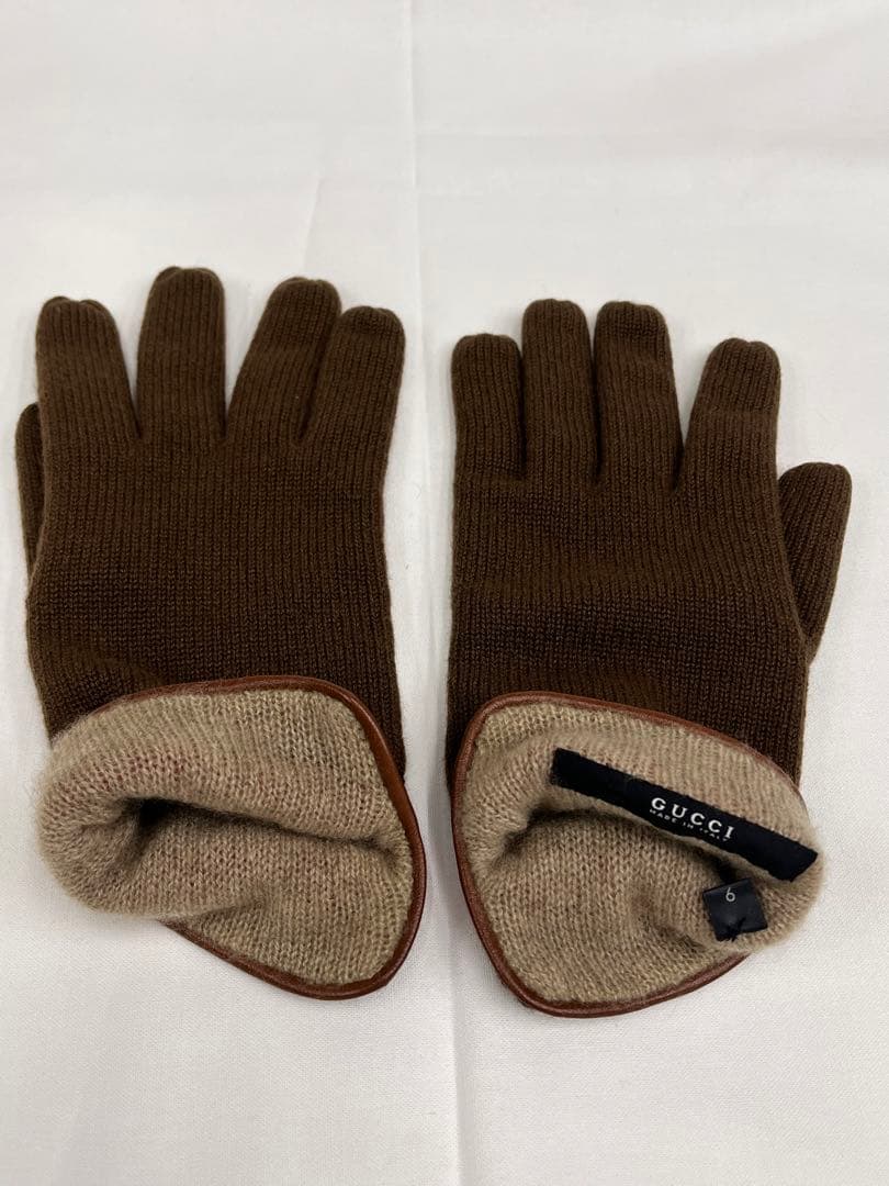 GUCCI グッチ カシミヤ ブラウン 手袋 美品