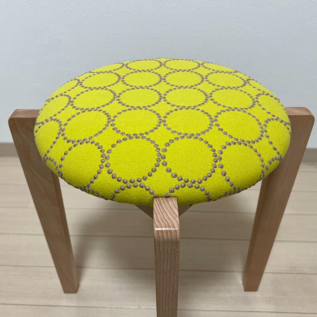 ミナペルホネン dop タンバリン 角脚 スツール 【イエローグレ】スタッキング