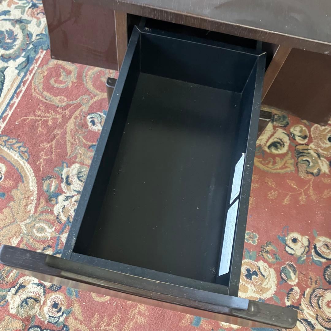 北欧レトロ 木製 大型バタフライテーブル ダイニングテーブル 引き出し収納付