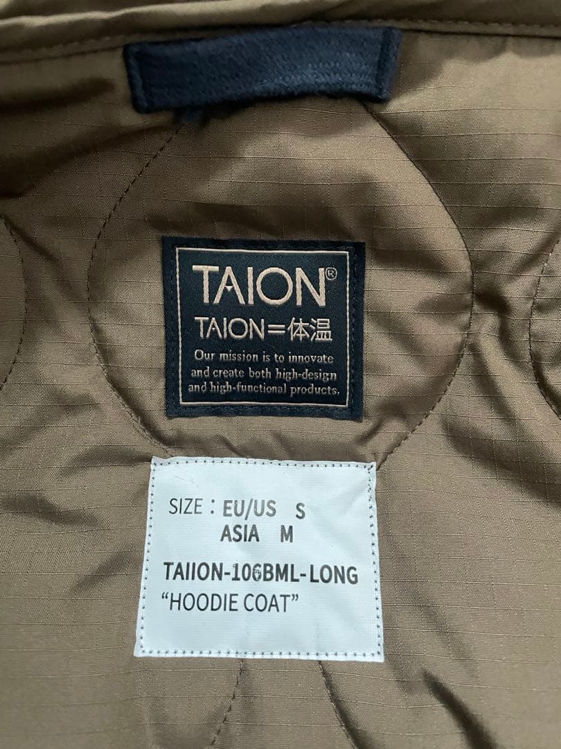 TAION ミリタリーフード　ダウンコート　ネイビー