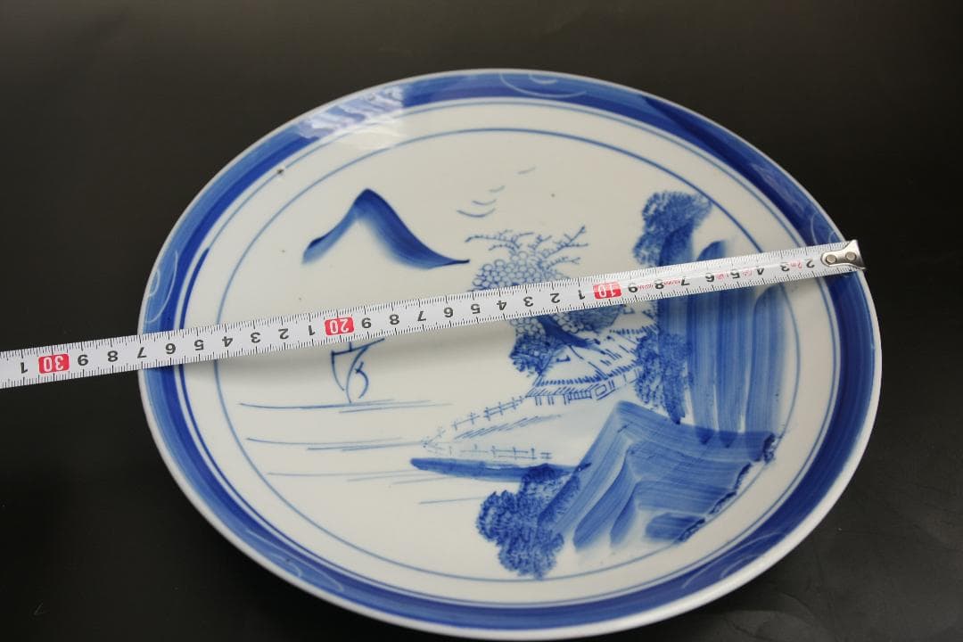 染付　古陶器楕円大皿