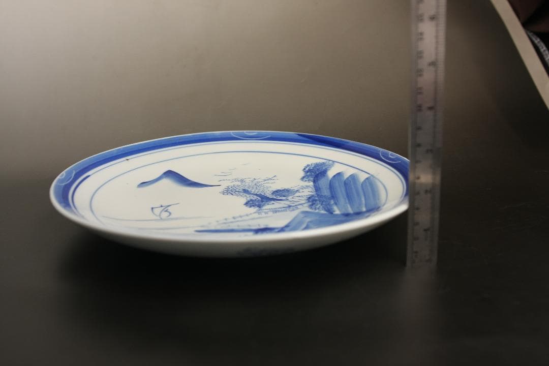 染付　古陶器楕円大皿