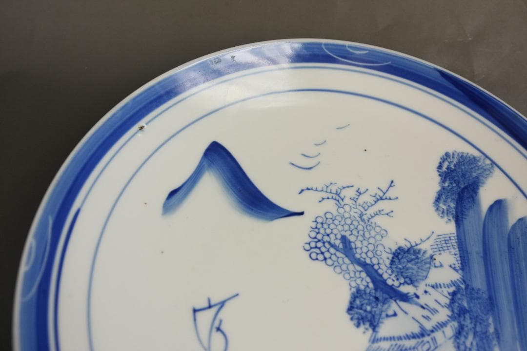 染付　古陶器楕円大皿