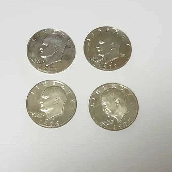 アメリカ1ドル硬貨 アイゼンハワー・ダラー 1971年・1972年 4枚セット