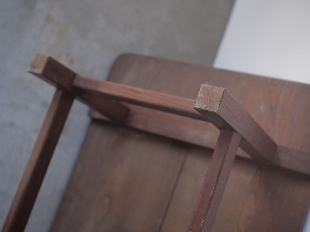 文机　赤茶　机　座卓　展示台　台　花台　古家具　古道具　アンティーク　昭和レトロ