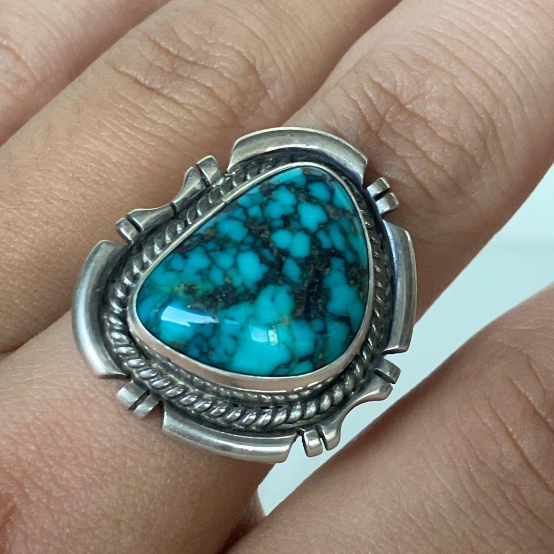 ロ*G様 Steve Arviso 特大ターコイズリング インディアンジュエリー