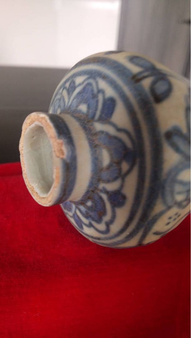 安南　中国美術　古陶磁　古美術　小壷　鹿　青花　振り出し