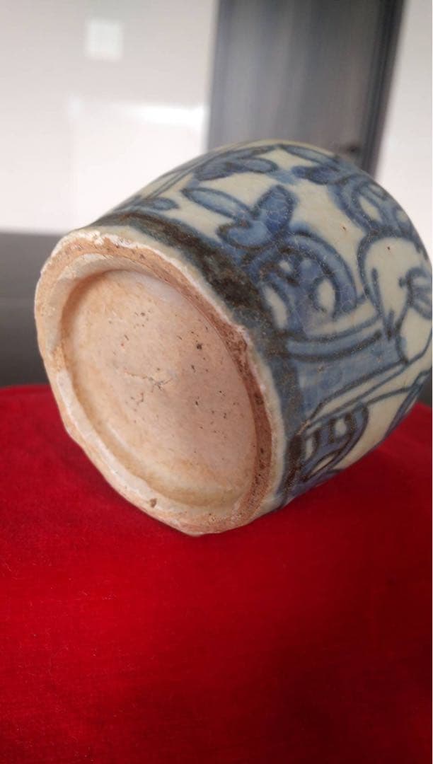 安南　中国美術　古陶磁　古美術　小壷　鹿　青花　振り出し