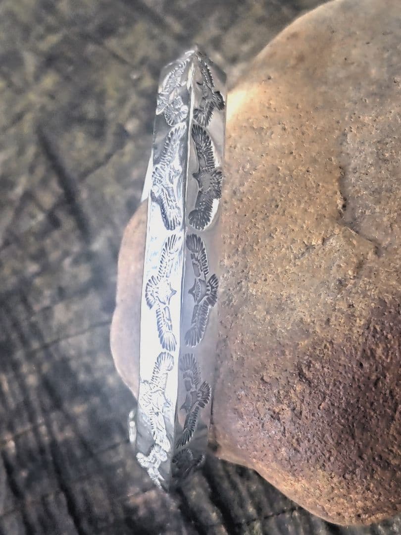 ホ*妬様 トライアングル バングル イーグル スタンプワーク ネイティブ系 ハン