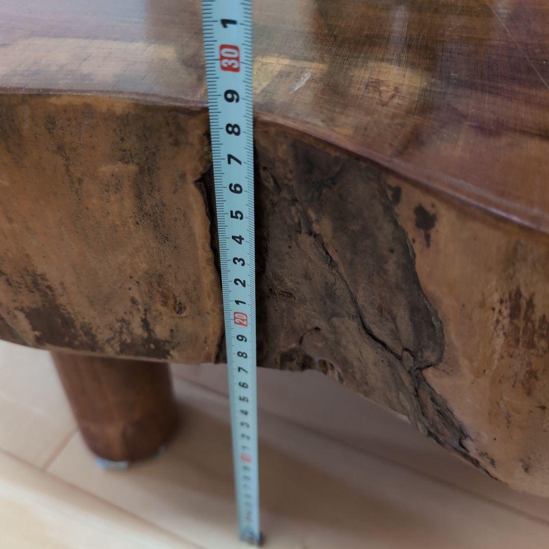 天然木 丸型座卓 茶色 ローテーブル