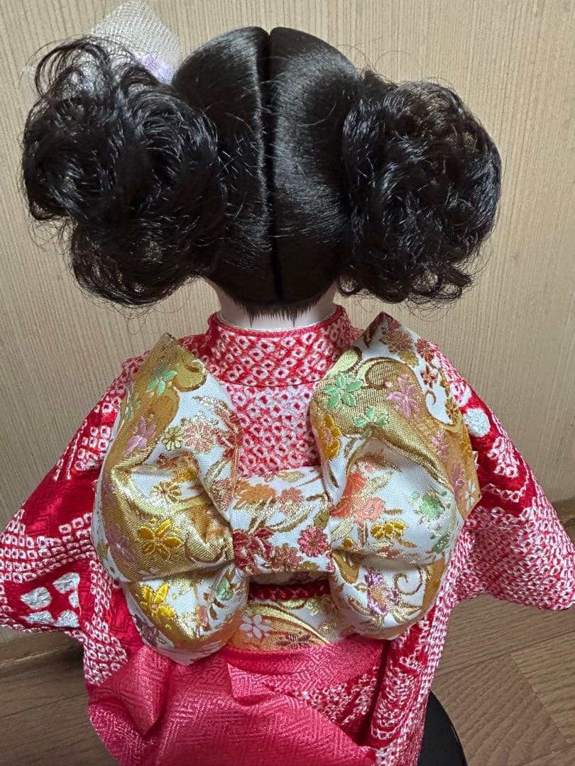 市松人形 赤い着物 伝統工芸