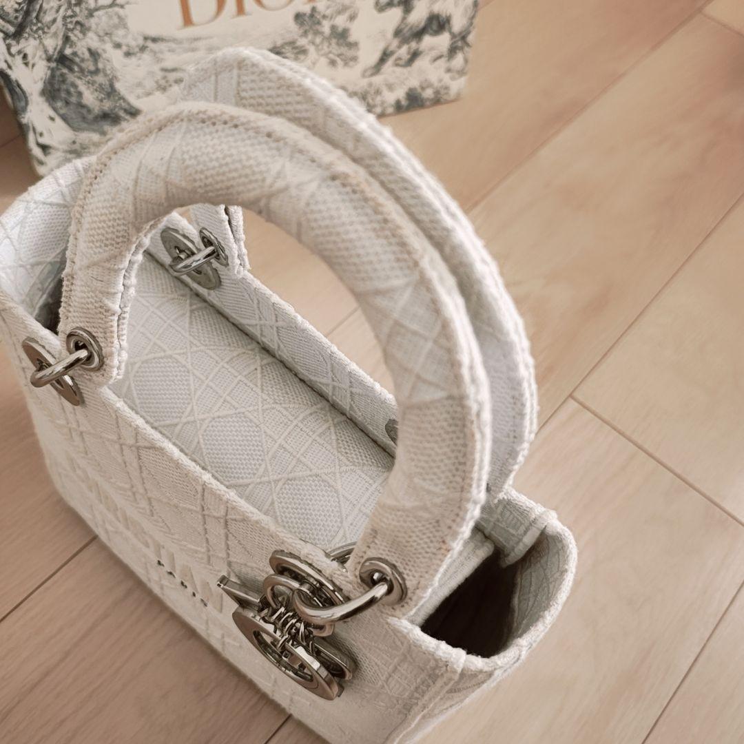 Dior レディディオールディーライトLADYD-LITE バッグ ホワイト