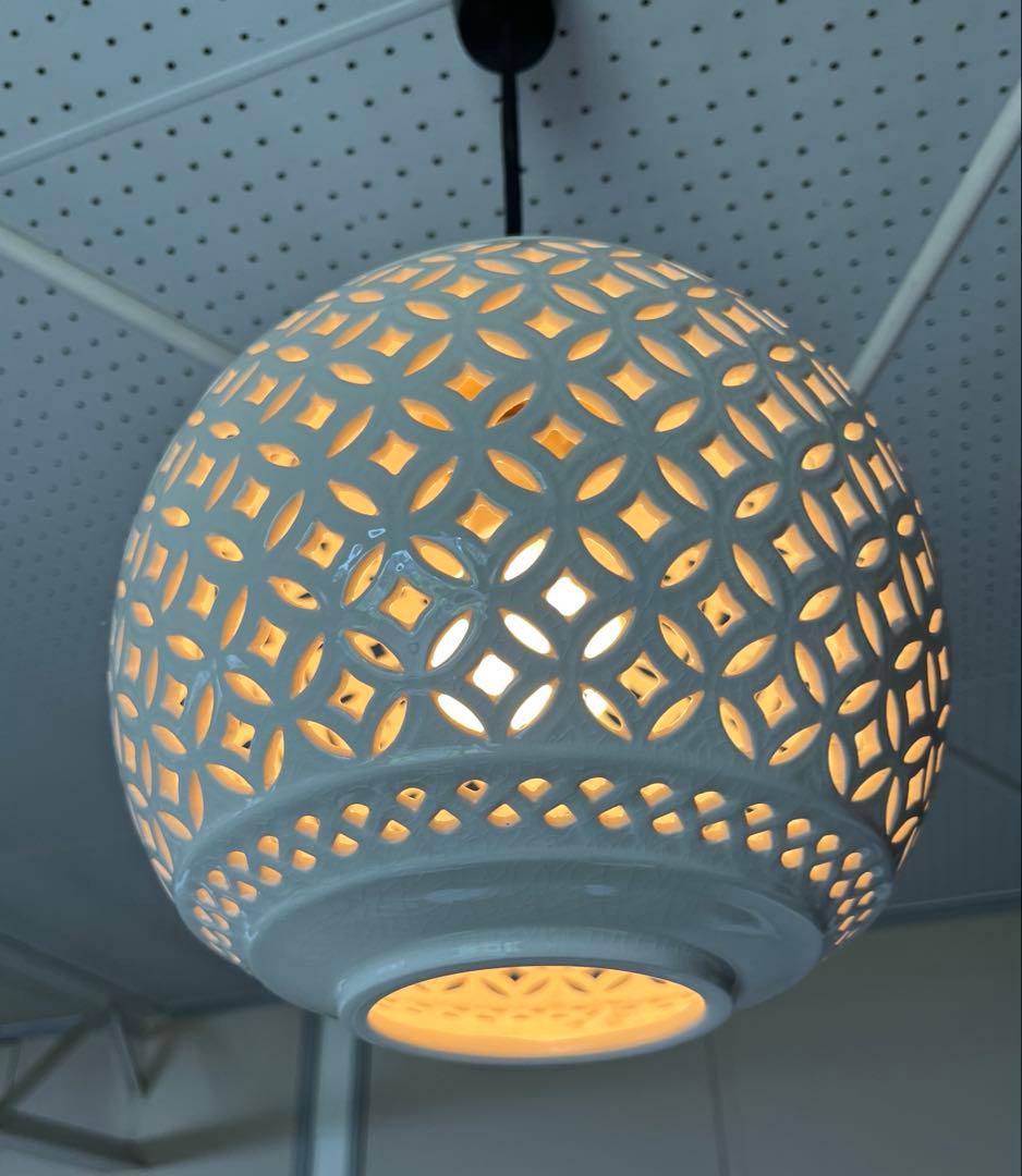 ジャパニーズモダン　陶器製　ペンダントランプ　照明　オーデリック　ヴィンテージ