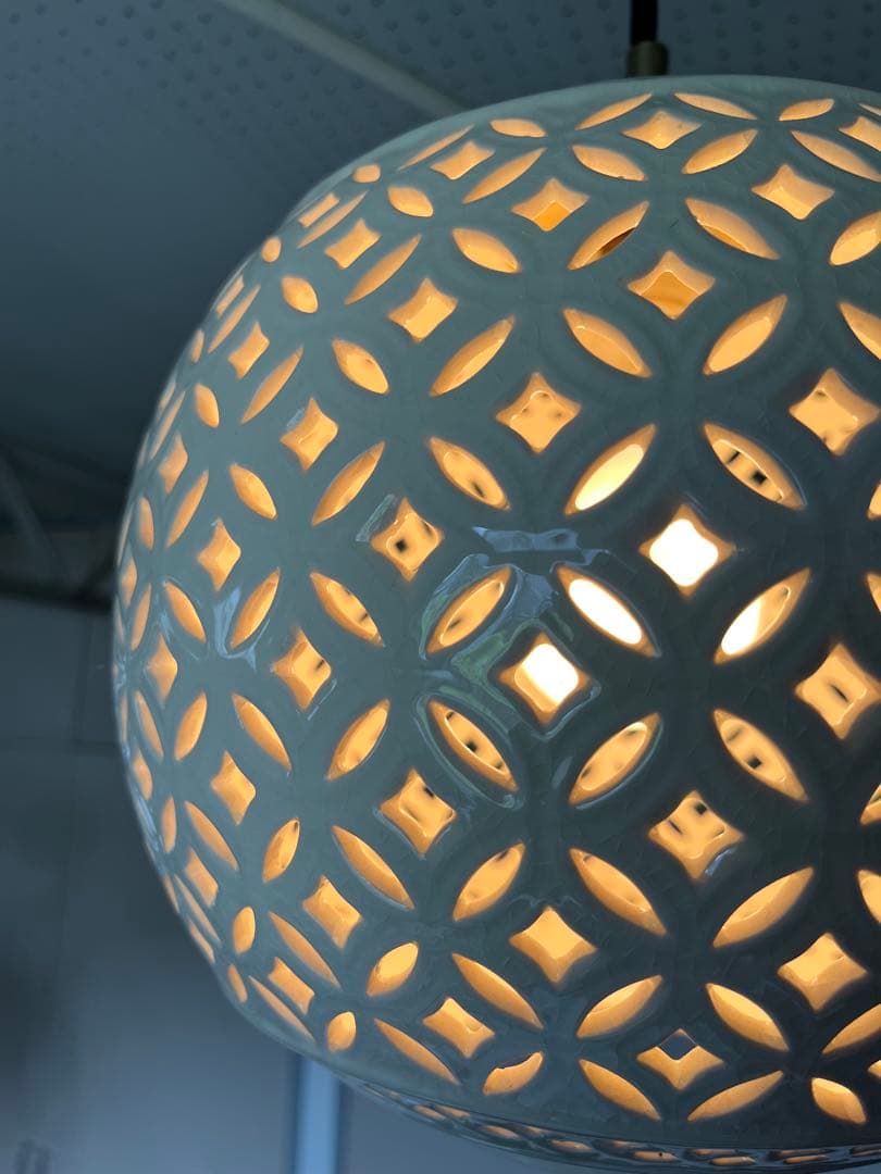 ジャパニーズモダン　陶器製　ペンダントランプ　照明　オーデリック　ヴィンテージ