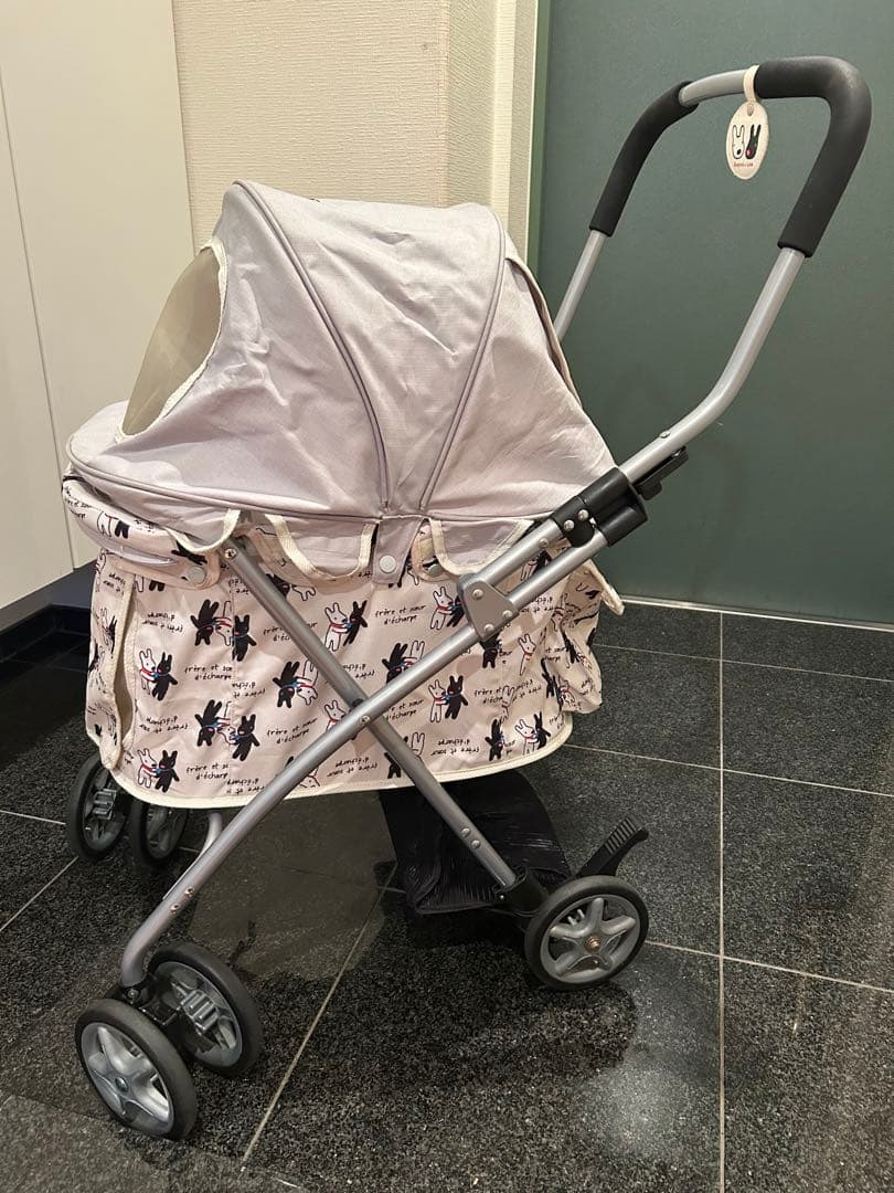 リサとガスパール柄のペットカート 折りたたみ式