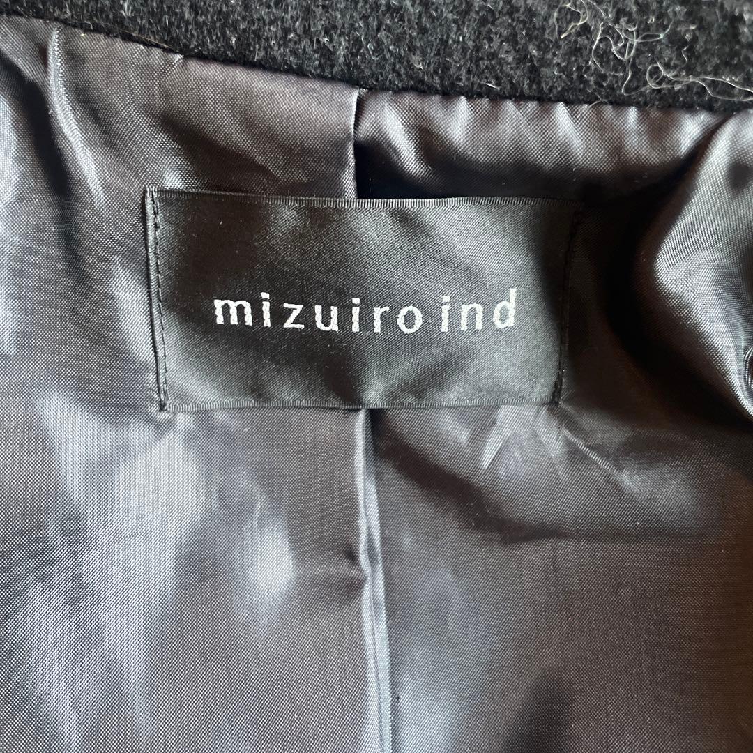 mizuiro ind ウールブレンドスタンドカラーコート
