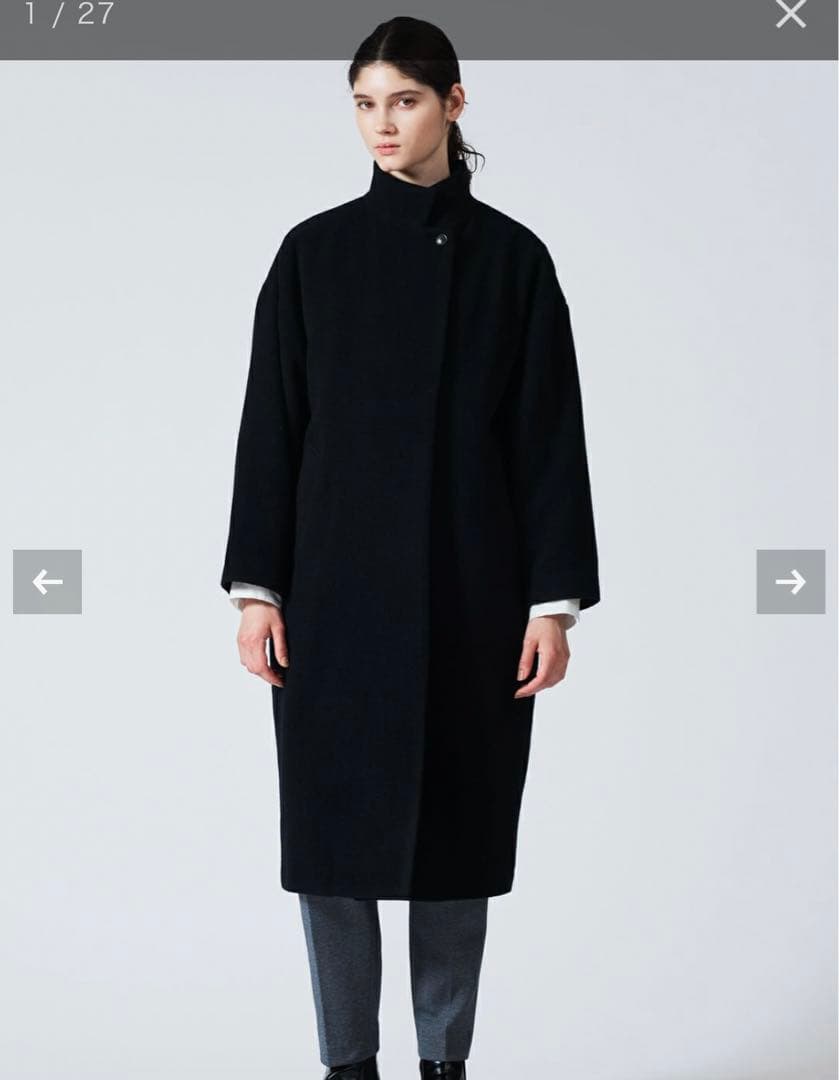 mizuiro ind ウールブレンドスタンドカラーコート