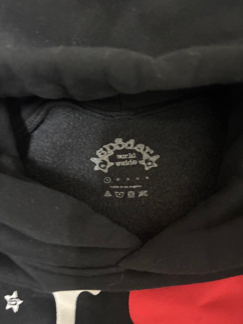 I♡ sp5der ブラック パーカー