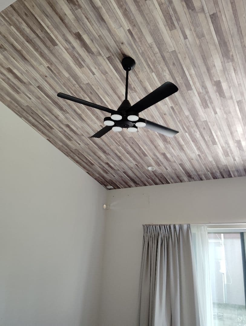 モダン ブラック シーリングファン 5枚羽根 4灯