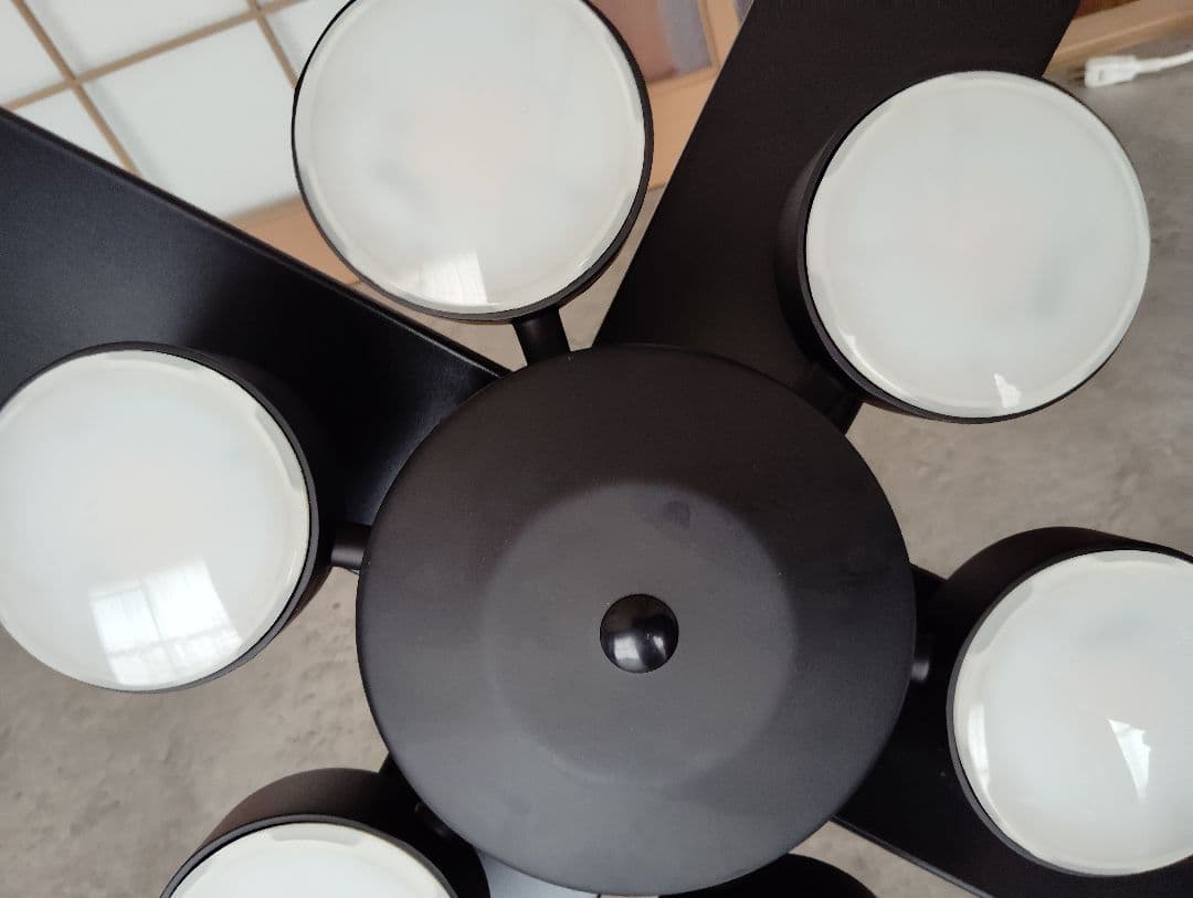 モダン ブラック シーリングファン 5枚羽根 4灯