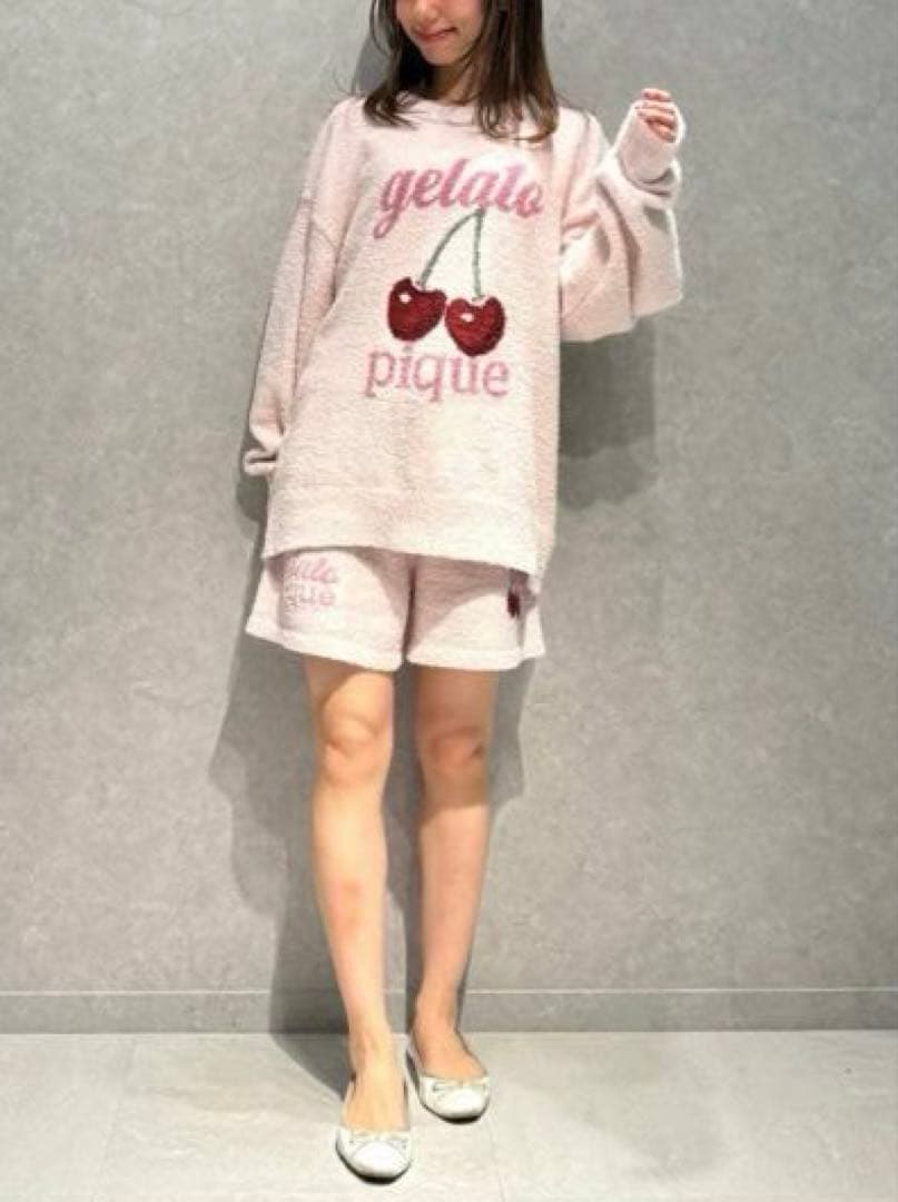 【新品】ジェラートピケ　ベビモコチェリージャガードプルオーバー&ショートパンツ