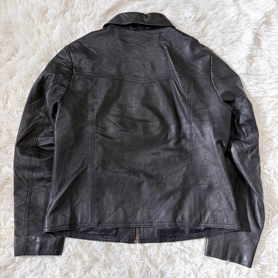 OLD GAP シングル レザージャケット ヴィンテージ 襟付き ブラック S