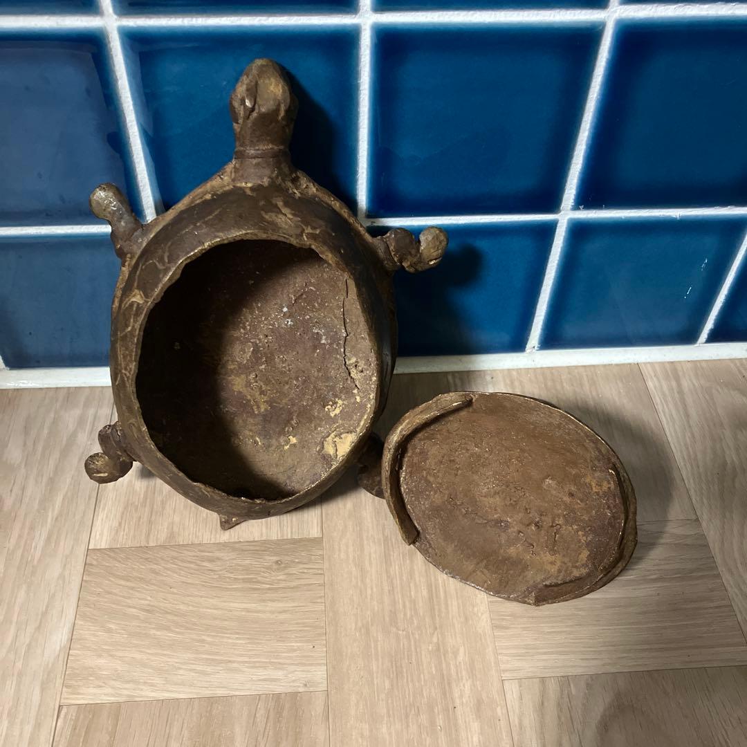 マリ　ドゴン族　金属製 亀のケース