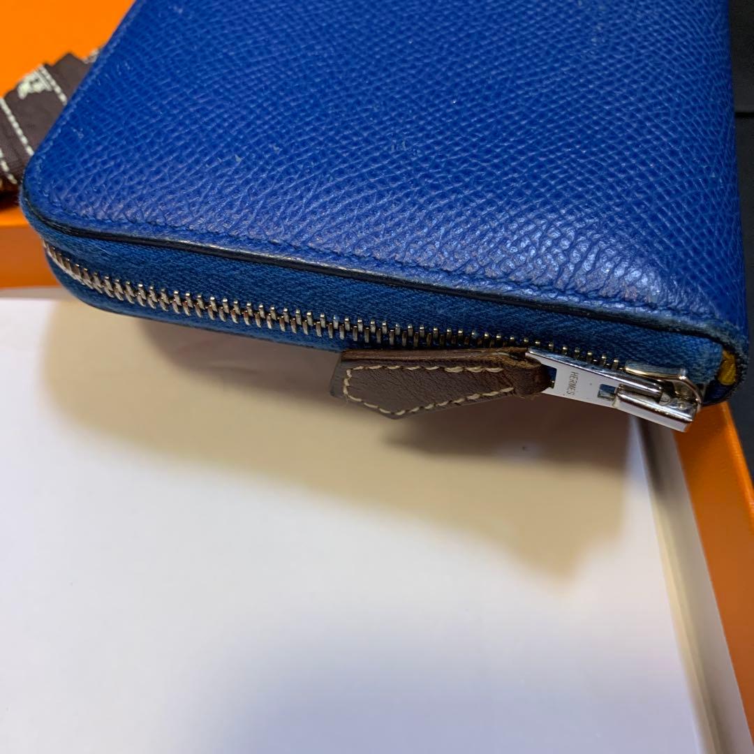 エルメス アザップ シルクイン コンパクト ブルー ヴォーエプソン D刻印