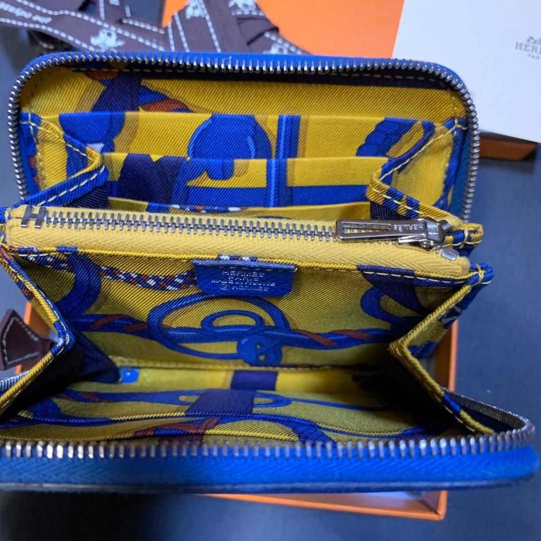 エルメス アザップ シルクイン コンパクト ブルー ヴォーエプソン D刻印