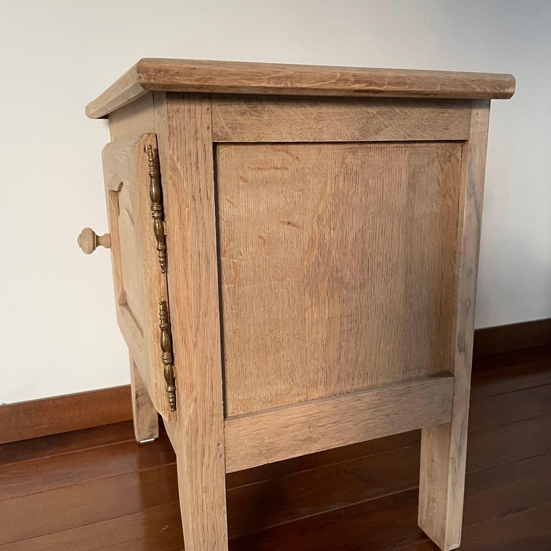 キャビネット サイドテーブル ナイトテーブル アンティーク フランス 無塗装